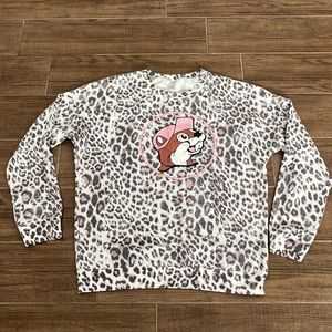 Bucees Womens Neutral Cheetah Print Pajama Set Size M